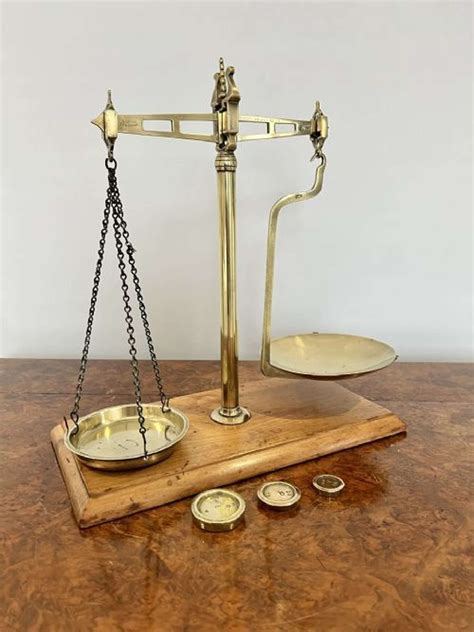 Set Of Antique Victorian Brass Scales in Antique Scales
