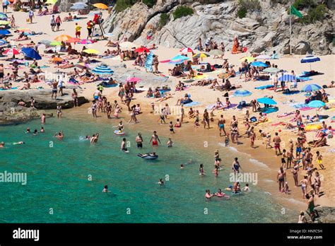 the naturist beach at playa cala sa boadella on the outskirts of Stock ...