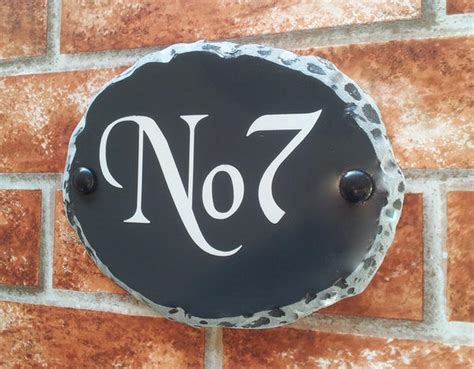 small rustic oval number sign mm  mm house sign shop