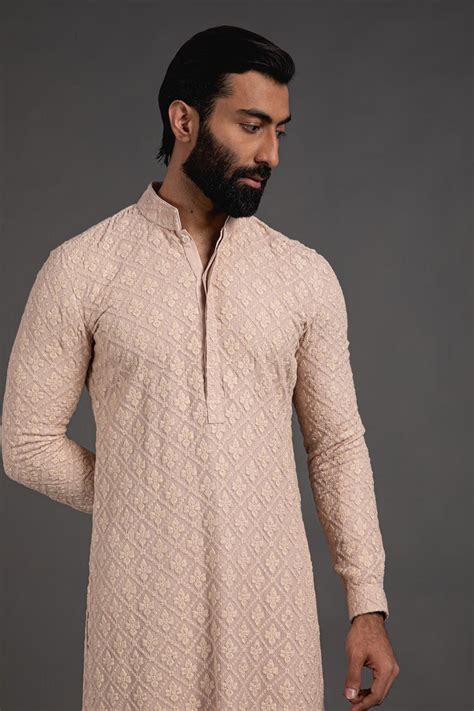 mens heavy chikankari work kurta pyjama set indian kurta pajama set