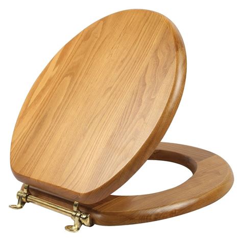 Design House 561241 Standard Round Toilet Seat, Solid Oak | Wooden ...