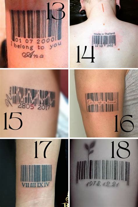 Barcode Tattoo Design With Name