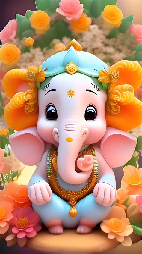 Cute Ganesha iPhone Wallpaper 4K - iPhone Wallpapers