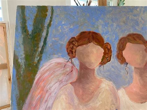 Dasha Pogodina - Angel Painting - SECRET GARDEN STORY, oil on canvas