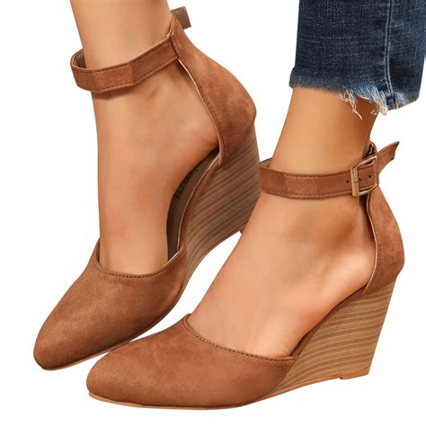 oyedens dress sandals  women summer fall suede wedge high heels