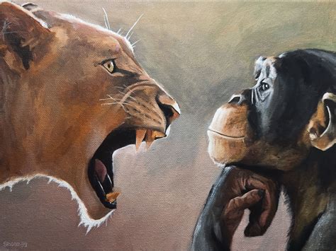 rage bait monkey original painting shonegg