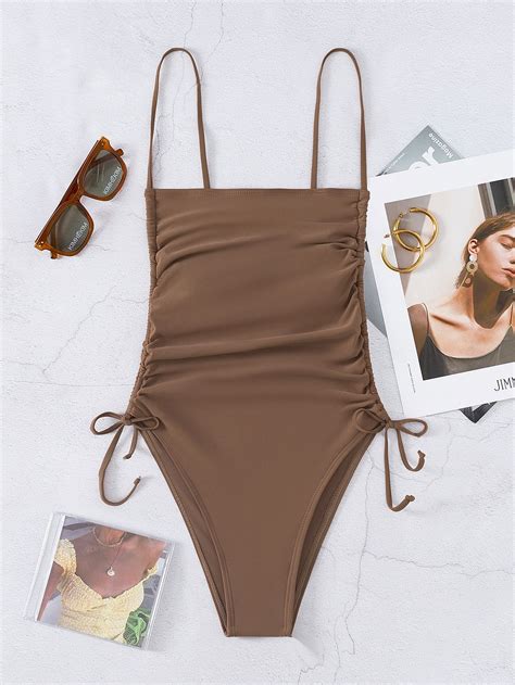 Tie shoulder one piece swimsuit – Artofit