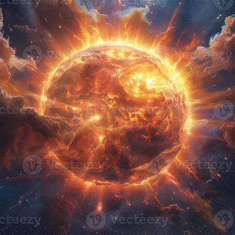artists depiction   sun undergoing  supernova  outer space
