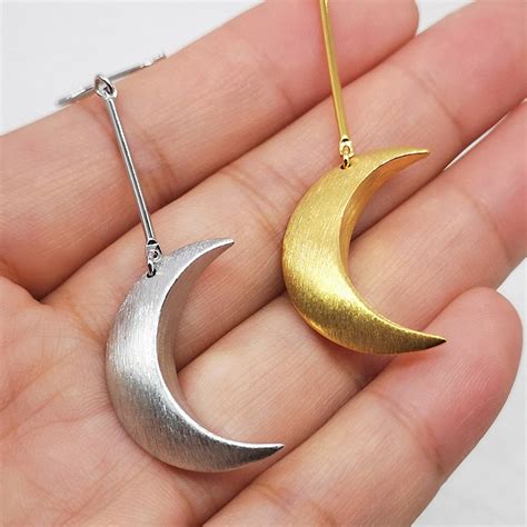 Vintage Moon Earrings Gold Moon Earrings Sliver Moon - Etsy