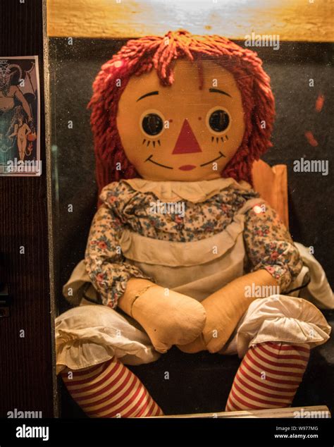 real annabelle doll   located   warrens occult museum