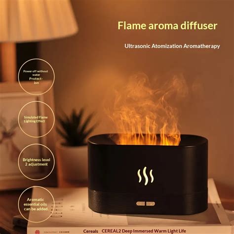 creative simulation flame aroma diffuser humidifier  essential oil