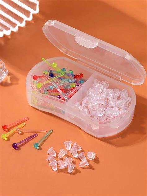 1pc Multicolor - 60pcs Ear Pick + 60pcs Ear Plug, 2 Compartment Ear ...