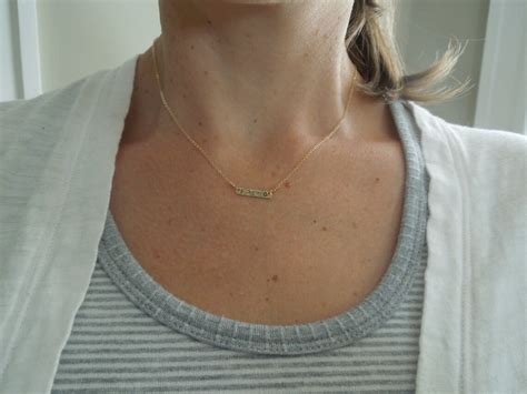 Gold Bar Necklace Gold Bar Initial Necklace Tiny Bar Small | Etsy