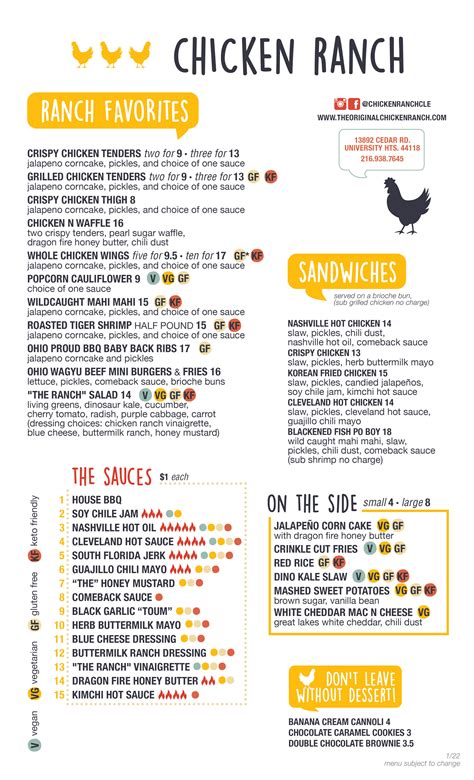 Order Online | CHICKEN RANCH | 13892 Cedar Rd. | @ChickenRanchCle