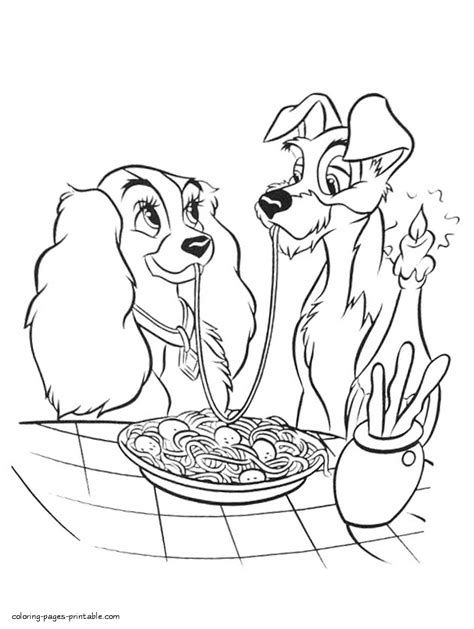 Lady and the Tramp Disney printables 22 || COLORING-PAGES-PRINTABLE.COM