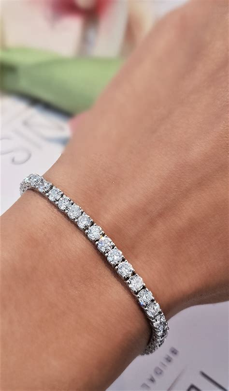 white gold ct evvs cvd lab grown diamond tennis braceles
