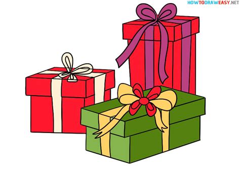 how to draw presents easy