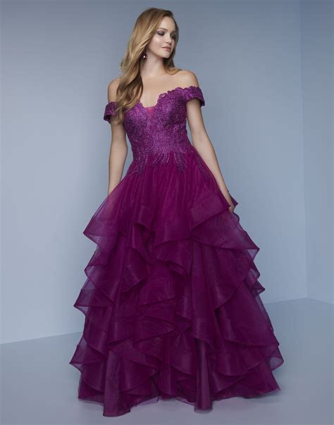 spring  magenta prom dress long  shoulder glam gown magenta gown