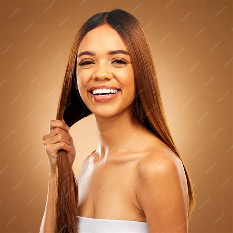 premium photo haircare hair  hand  portrait  woman  studio