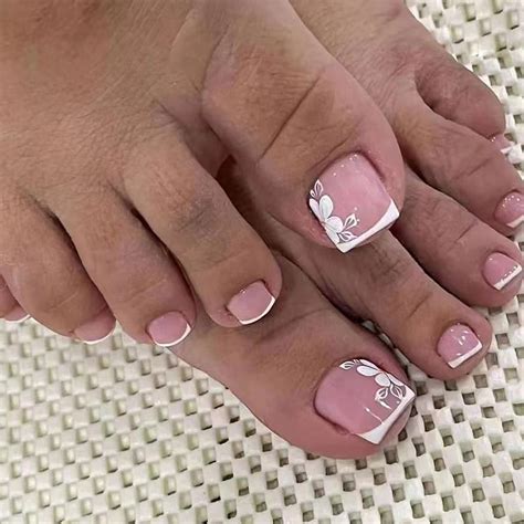 Rynn&Rae F066 Press on Nail Fake French Toenail White Toe Nail Tip ...