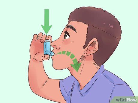 menggunakan inhaler  gambar wikihow