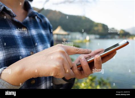 woman hand  touchscreen  res stock photography  images alamy