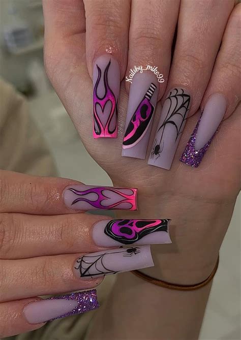 21 Perfect Halloween Nails acrylic design 2023 inspiration - Fashionsum