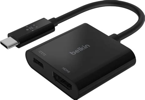 Belkin USB C to HDMI Adapter + USBC Charging Port, 4K UHD Video, 60W ...