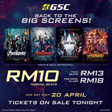 GSC Movie Tickets for RM10 (20 April 2019)