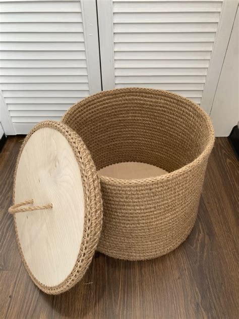 Корзина с крышкой | Rope decor diy, Diy boho decor, Diy home crafts
