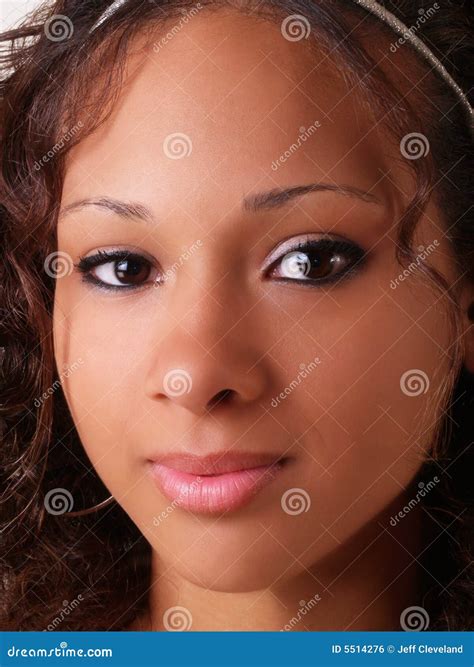 Pretty Young Teen Black Girl Closeup Portrait Stock Photo Black