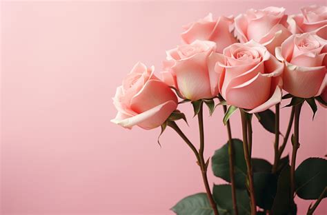 Image Bouquets Roses Pink color flower Pink background