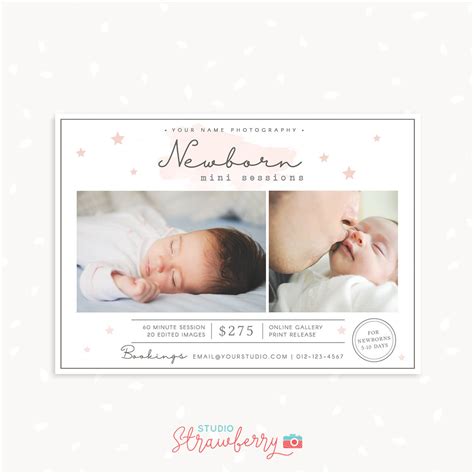 Newborn Mini Session Template “Classic stars” – Strawberry Kit