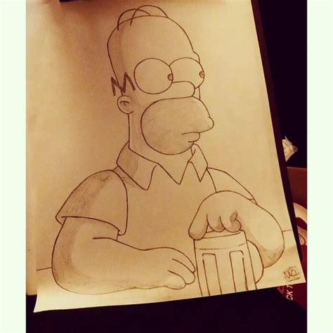 Homer Simpson pencil sketch by MorganThePanda on DeviantArt