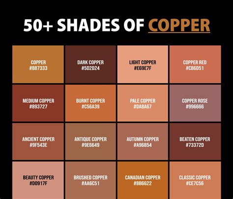 shades  copper color names hex rgb cmyk codes