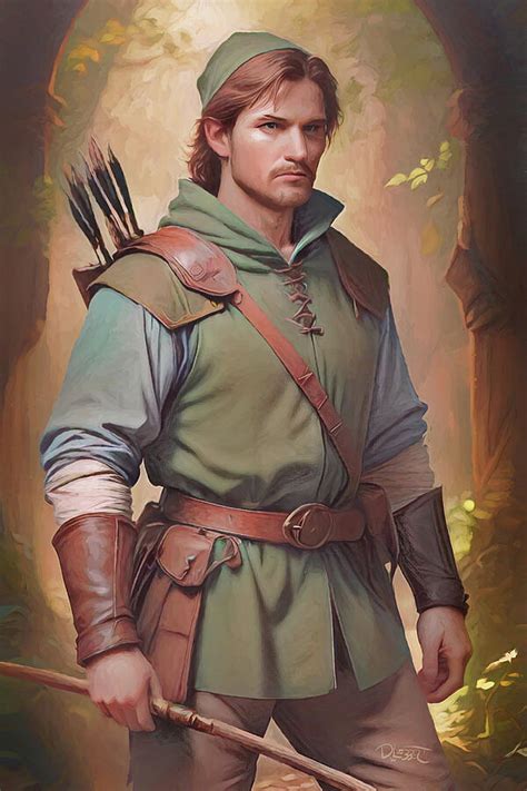 Robin Hood Portrait Digital Art by David Luebbert - Fine Art America