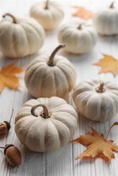 White decorative pumpkins | Premium Photo