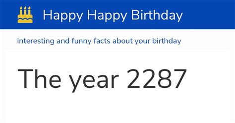 The year 2287: Calendar, history and birthdays