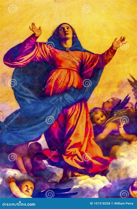 Titian Assumption Mary Painting Santa Maria Frari Venice Italy Stock Photo - Image of historical ...