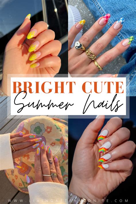 bright cute summer nails living  midnite lifestyle blog