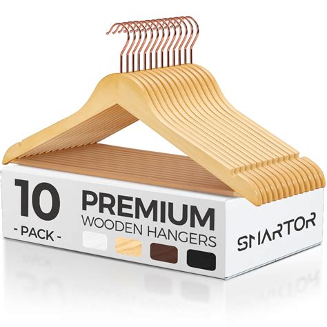 Amazon.com: Smartor Wooden Hangers 10 Pack, Durable Coat Hanger Wood