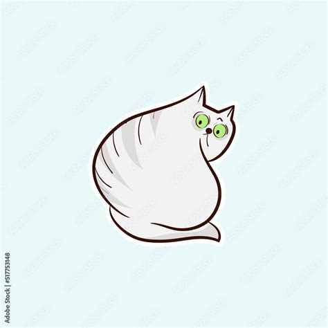 Surprised gray cat. Vector drawing in cartoon style. Stock Vector ...