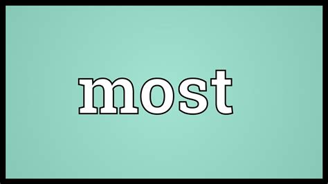 Most Meaning - YouTube