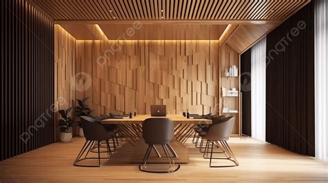 modern wood style business meeting room   rendering background
