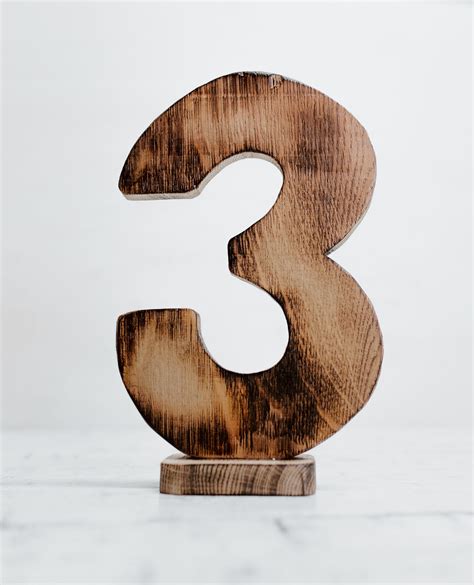 Wooden Number Number 3 Three Photography Prop Handmade First Birthday ...