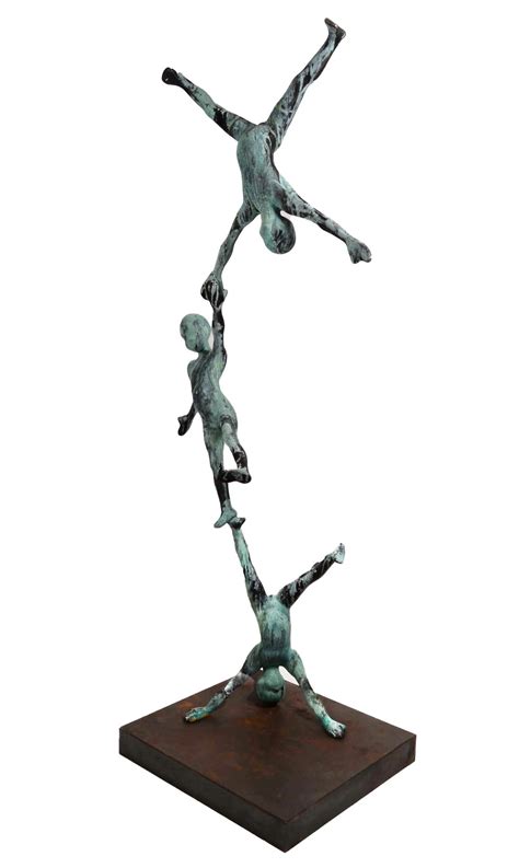Jesus Curia Perez - Trio VI - Monumental Bronze Sculpture With Three
