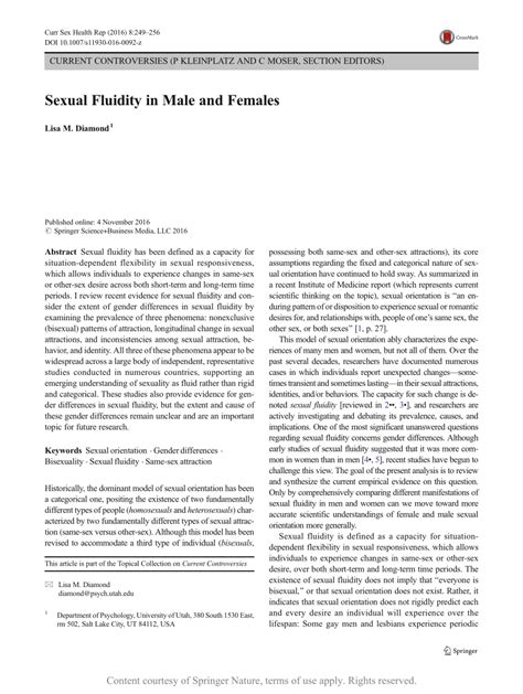 Sexual Fluidity in Male and Females | Request PDF