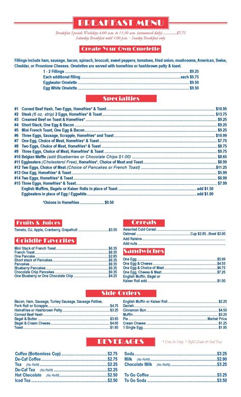 Breakfast Menu – Aunt Judy’s Family Restaurant