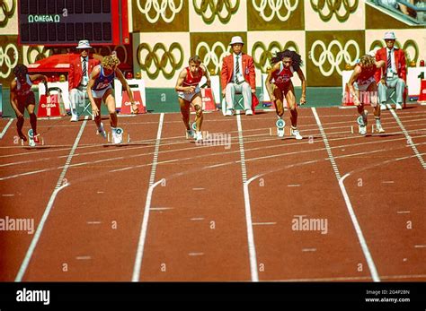 Florence Griffith Joyner (USA) wins the gold medal in the Women's 100m