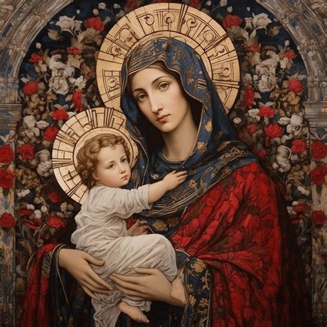 mary mother  god mary catholic art st mary mother  god